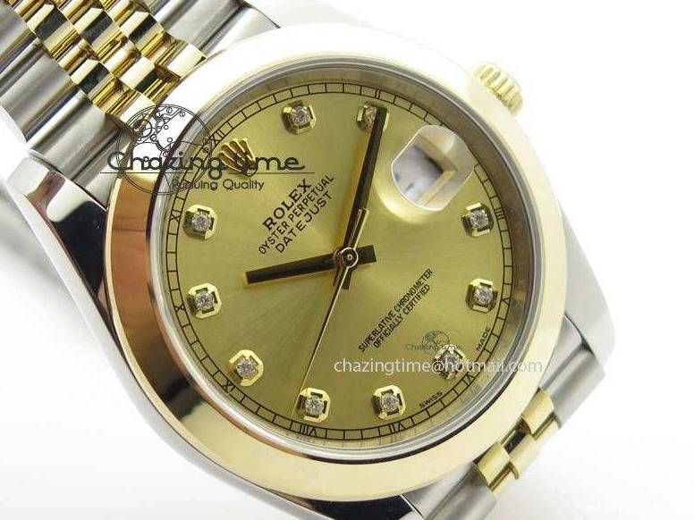 AAA Replica Watches A 3763 Colorful On 126333 Edition YG YG 1:1 Best YG Diamond Dial Jubilee SS Bracelet Wrapped 41mm Noob DateJust 0118